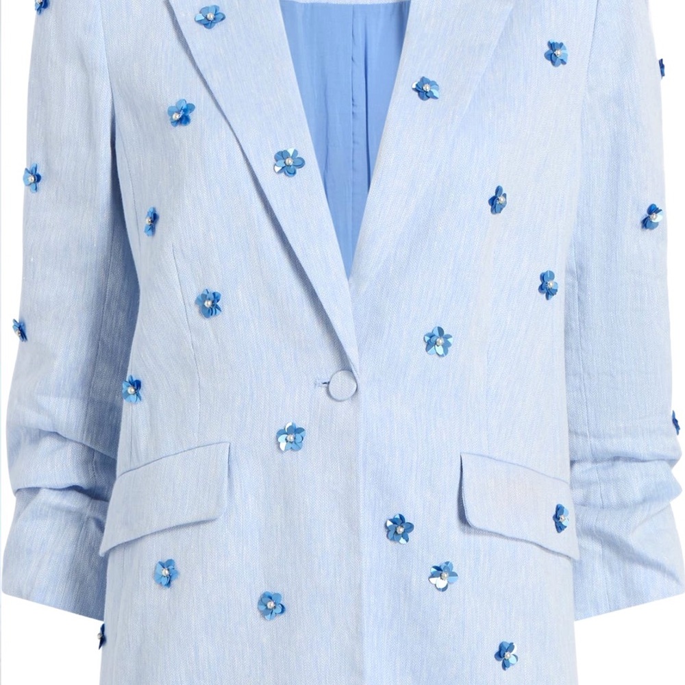 Cinq à Sept Ditsy Kylie Linen-Cotton Single-Breasted Blazer - Picture 6 of 10